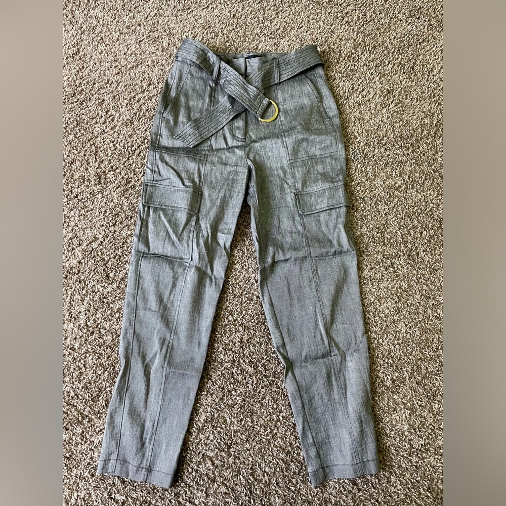 Linen ankle dress pants
